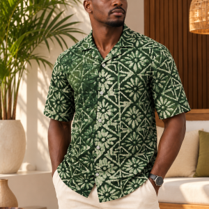 Chemise tissu vert