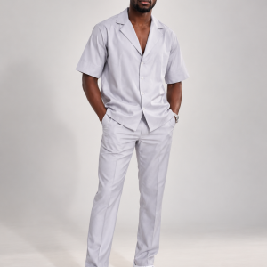 Ensemble homme élégance gris perle