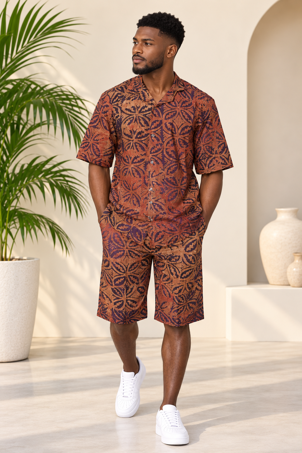Ensemble chemise short tissu