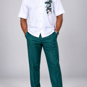 Ensemble chemise vert blanc