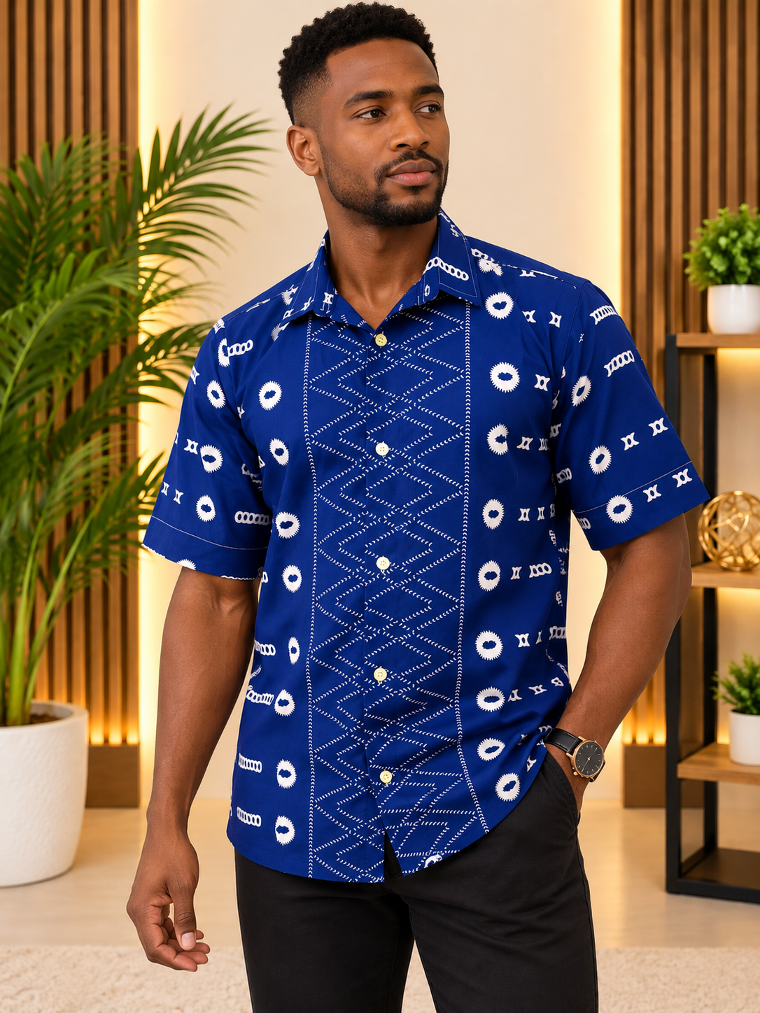 Chemise Bogolan tissu
