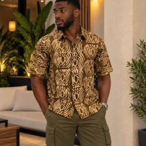 Chemise marron kaki brun